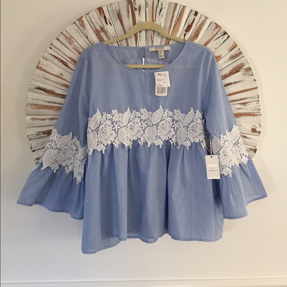 Forever 21 Contemporary Crochet lace shirt  NWT