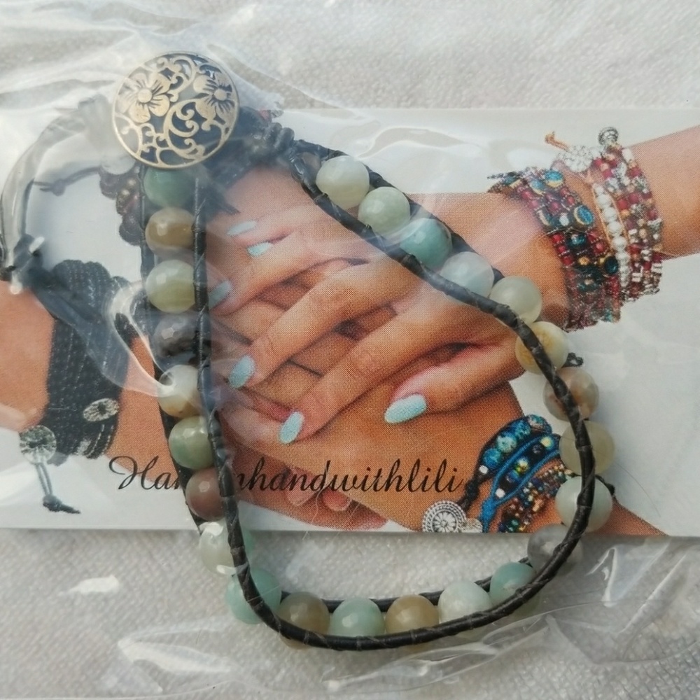 Handmade Genuine Stone Single Leather Wrap