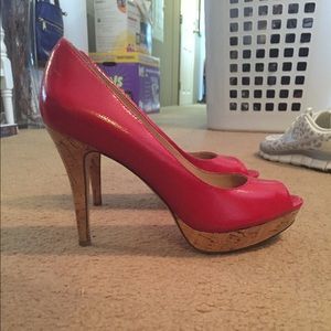 Red high heal pumps
