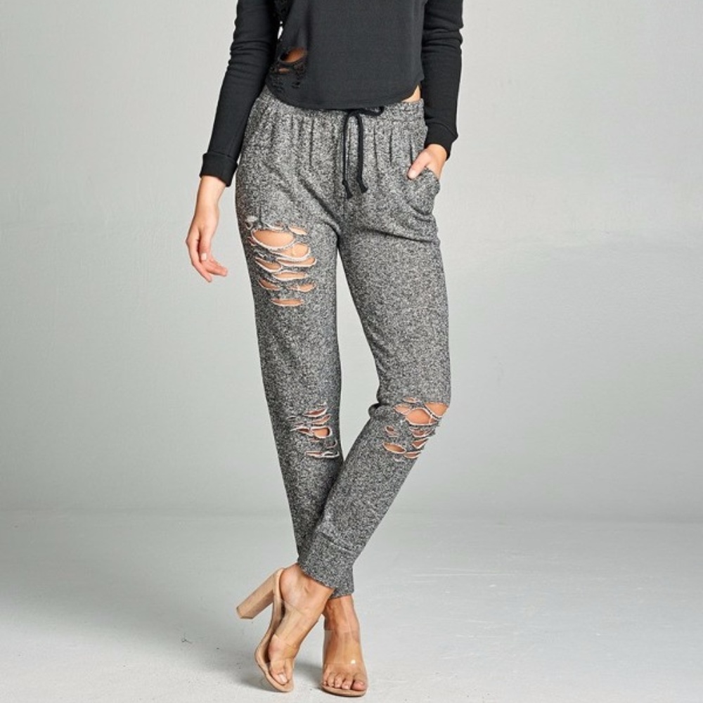 Stylish Stride Distressed Jogger Pants