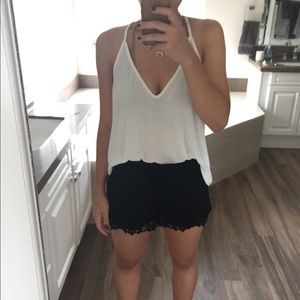 Pins and Needles crochet trim shorts