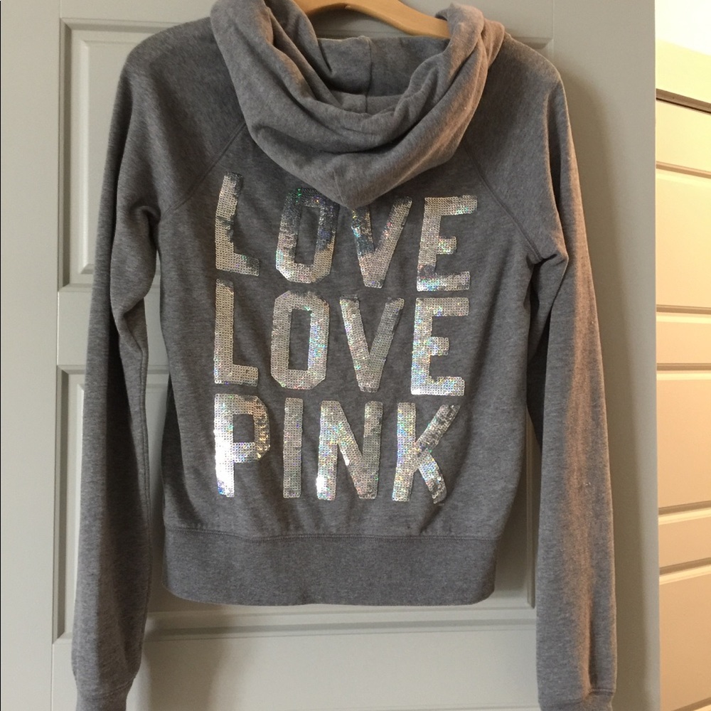 Grey hoodie from pink