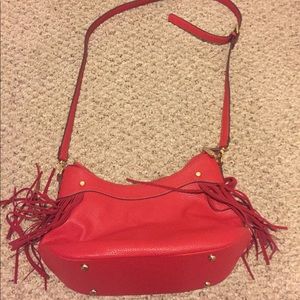 red fringe purse