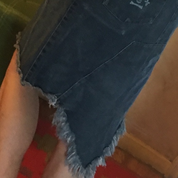 Buddhist Punk  Rare indie Denim Crossbone skirt - Picture 6 of 8