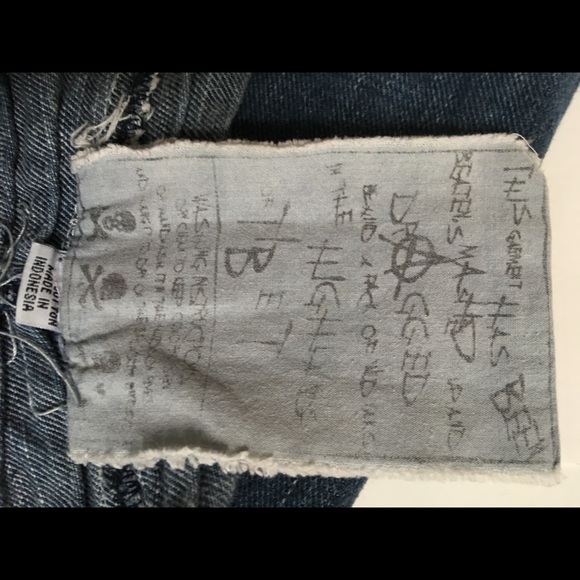 Buddhist Punk  Rare indie Denim Crossbone skirt - Picture 7 of 8