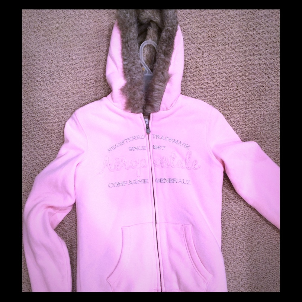 Aeropostale Pink fur lined Hoodie Jacket