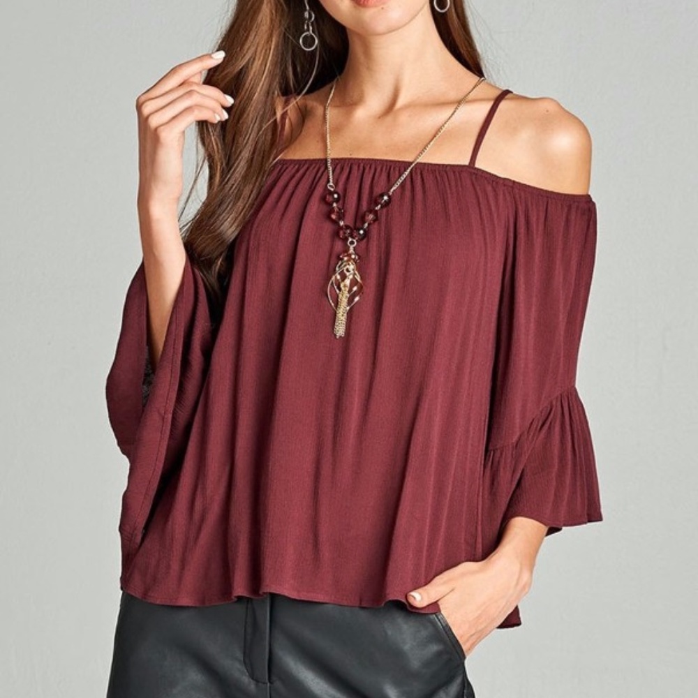 Play a Tune Open Shoulder Top