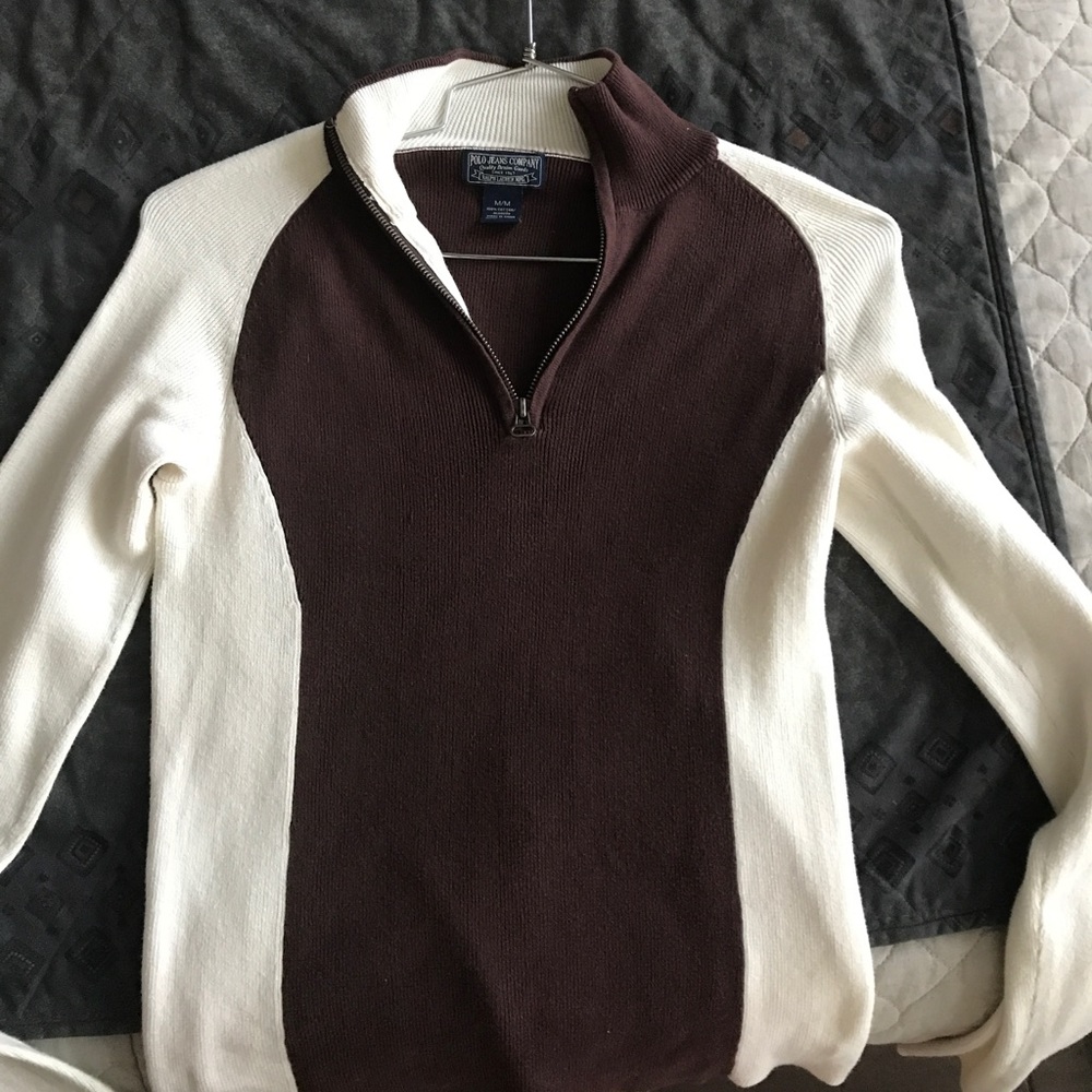 Ralph Lauren cream and espresso sweater
