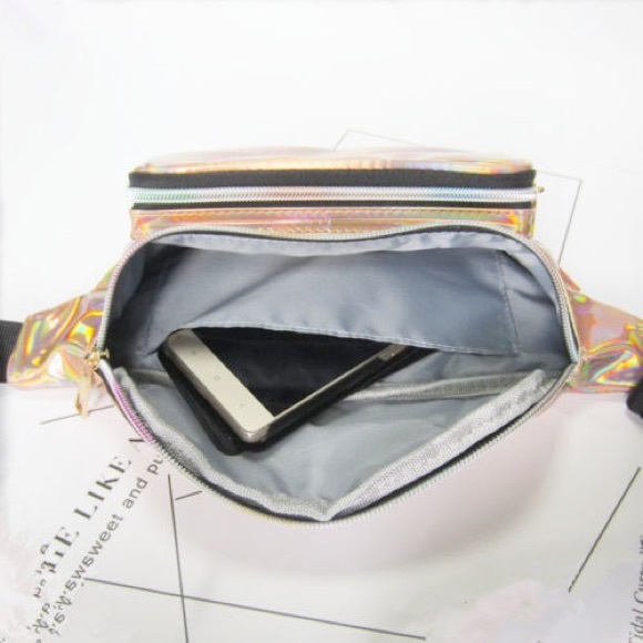 Fanny Pack Polyurethane Mini Bag w Rainbow Shine - Picture 6 of 6