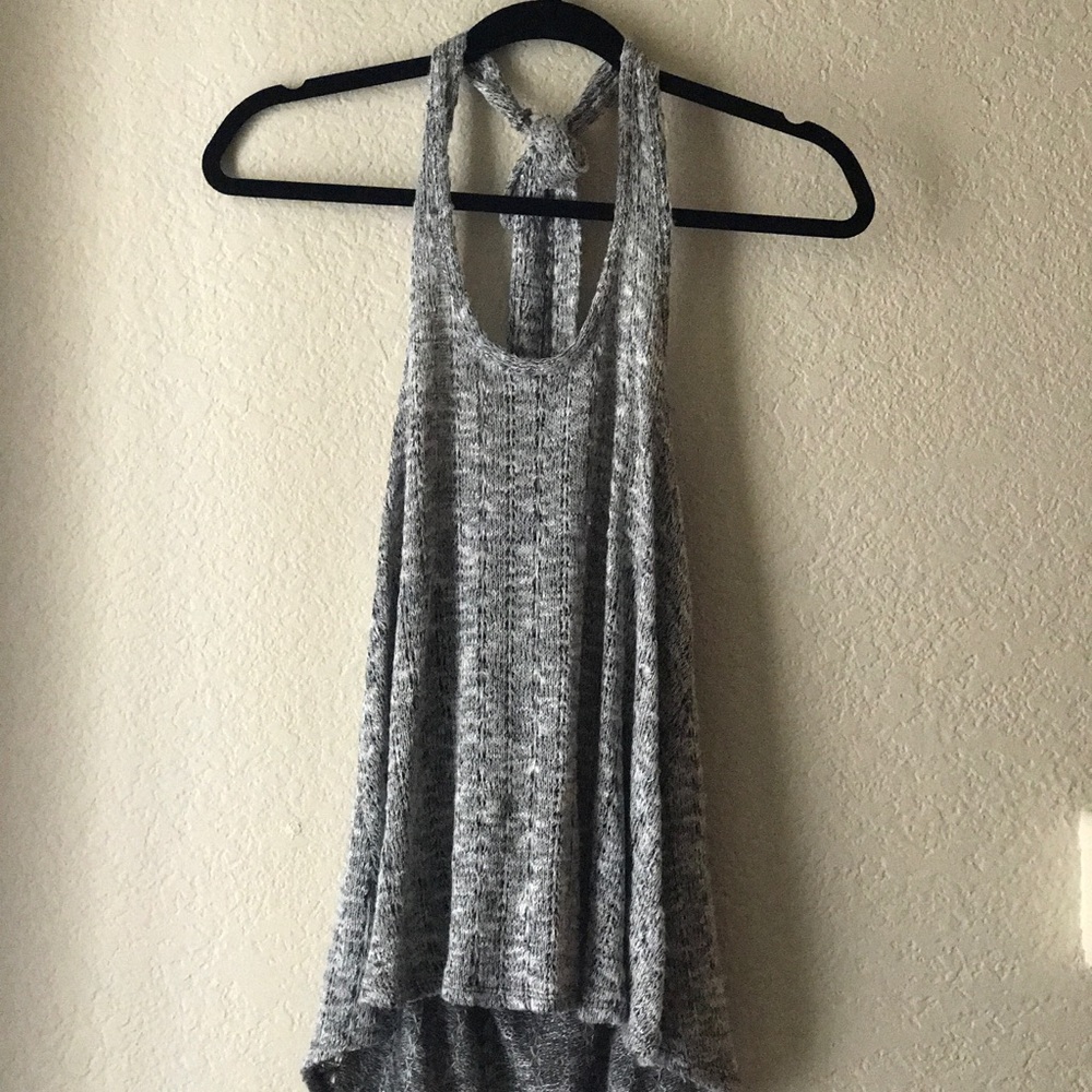 Gray knit halter top
