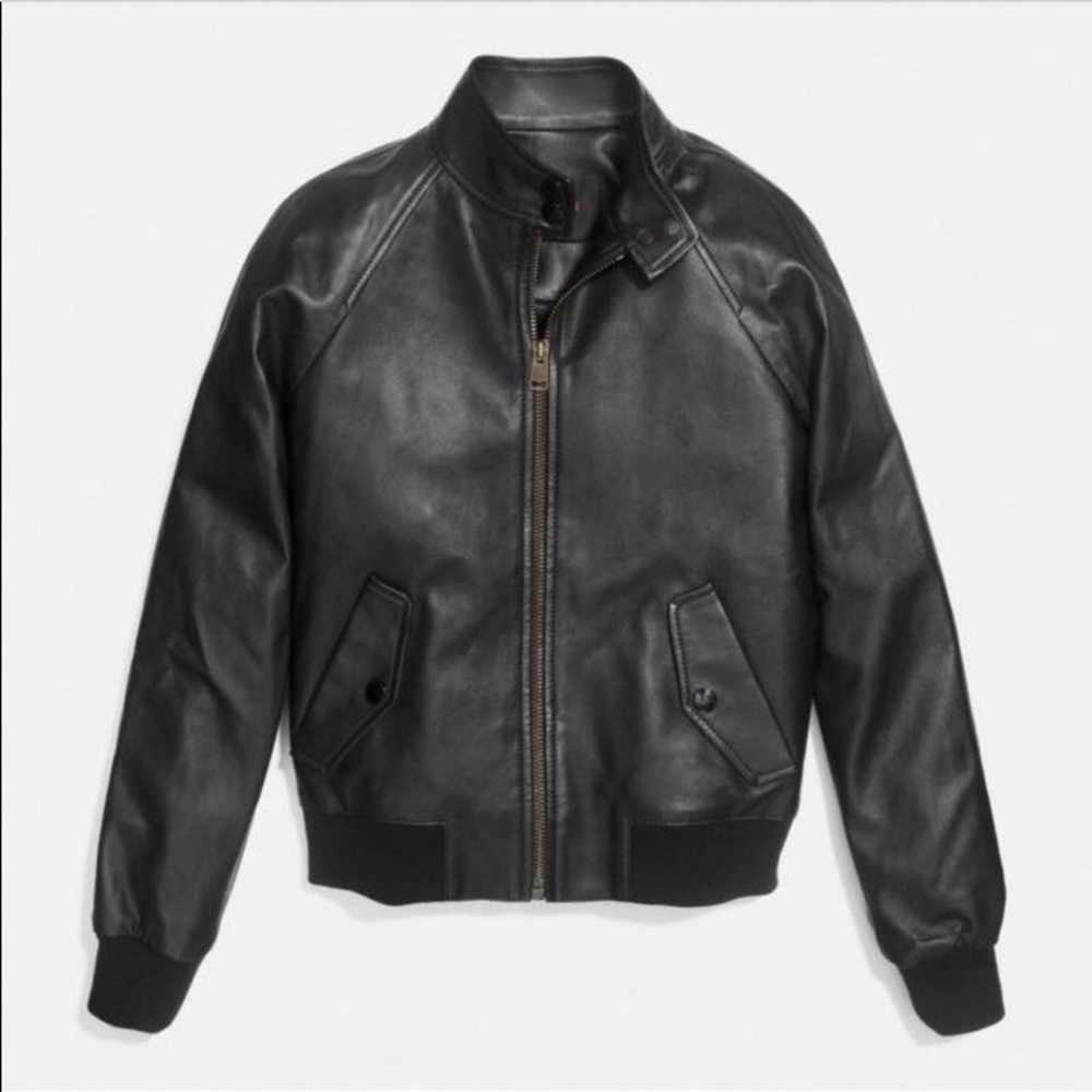 premium leather biker jacket