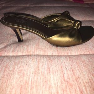 Gold kitten heels