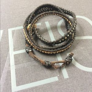 Chan Luu -- Black Leather Wrap Bracelet