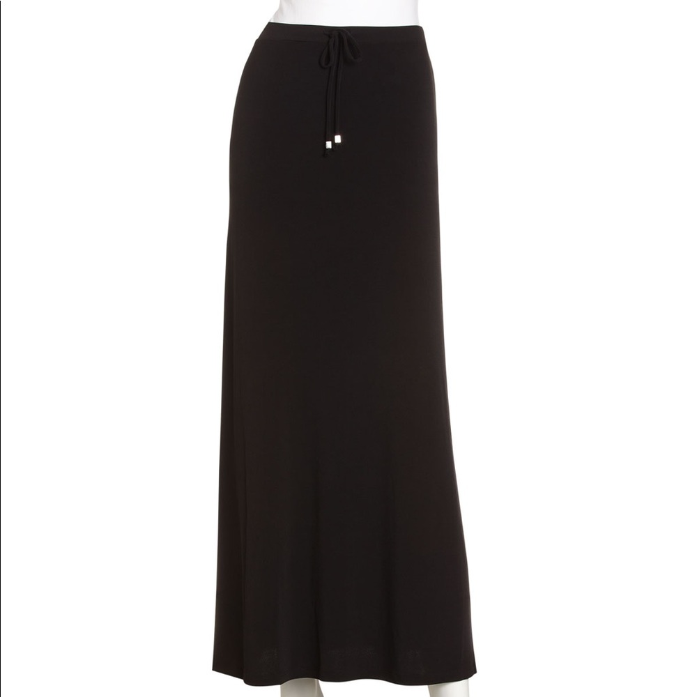 Michael Michael Kors Black Drawstring Maxi Skirt