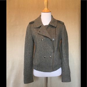 Loft Gray Felted Cotton Moto Jacket