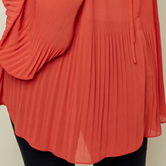Cold Shoulder Blouse -- Burnt Orange -- Plus - Picture 4 of 4