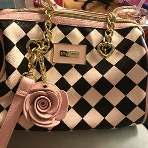 BETSEY JOHNSON CHECKERBOARD DOME PURSE