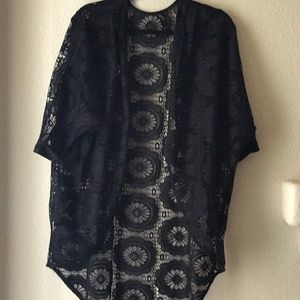 Black lace kimono. Worn once!