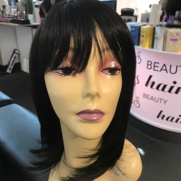Wig Human very dark brown bob human wig