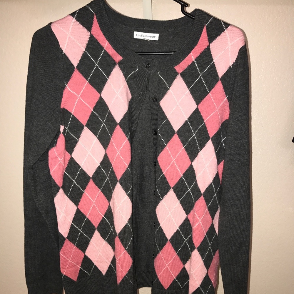 Pink and grey cardigan