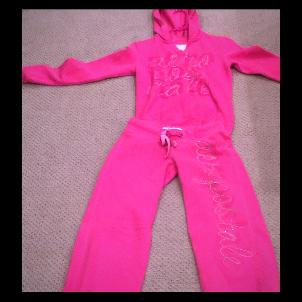 Used-Aeropostale Pink Hoodie/Sweatpants Set