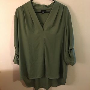 Army green quarter sleeve top