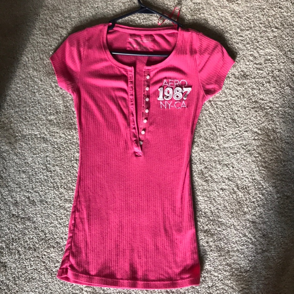 Aeropostale Sleeveless Half-Button Down Shirt