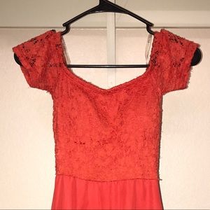 Red high low dress