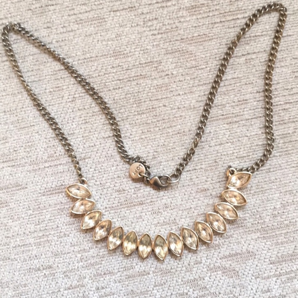 LOFT Marquise Jewel Statement Necklace