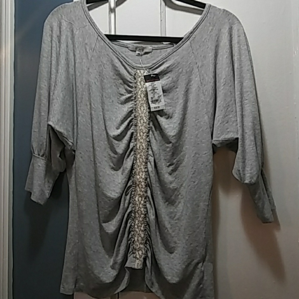 Ladies M Lace Inset Top