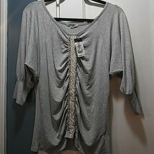 Ladies M Lace Inset Top