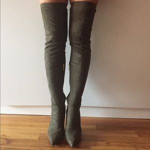 Cape Robbin women's olive green high heel boot