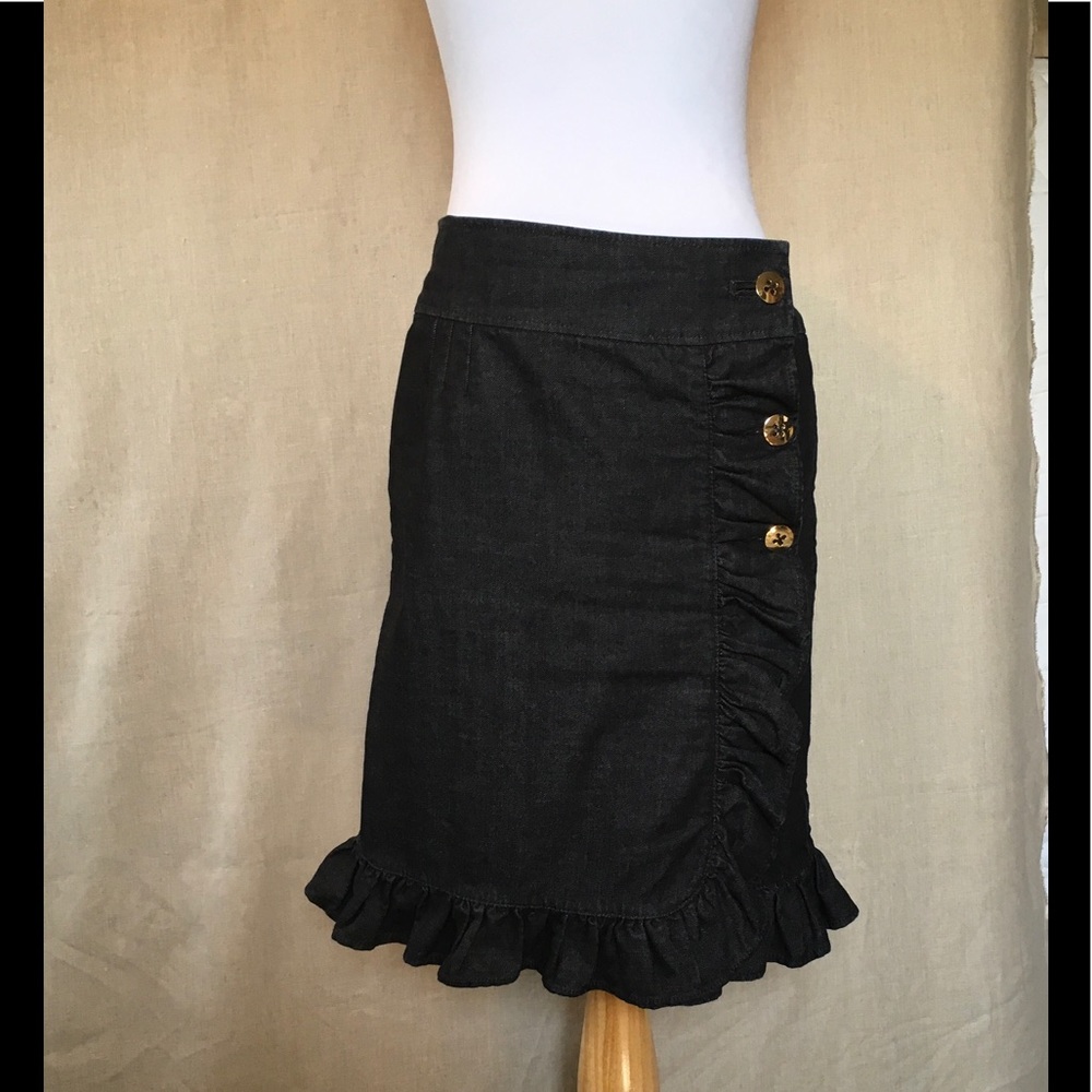 Anthropologie Leifsdottir Dark Blue Denim Skirt