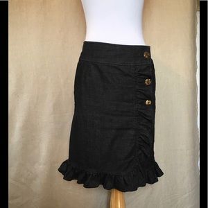 Anthropologie Leifsdottir Dark Blue Denim Skirt