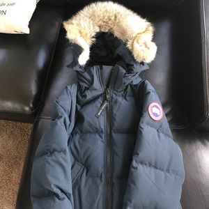 Canada Goose full length parka navy blue