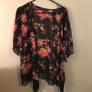 Floral see through cardigan