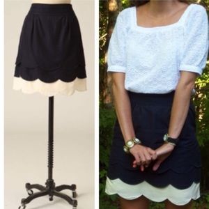 Anthropologie Floreat "Scalloped Clouds" Skirt
