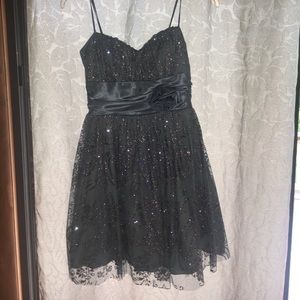 sparkly greyish blue homecoming dress