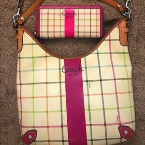 Large coach purse and matching wallet