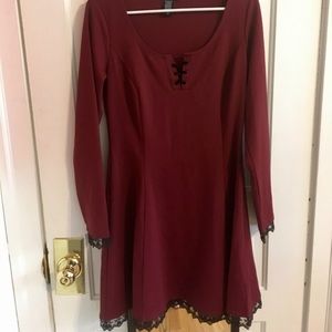 Red long sleeve dress