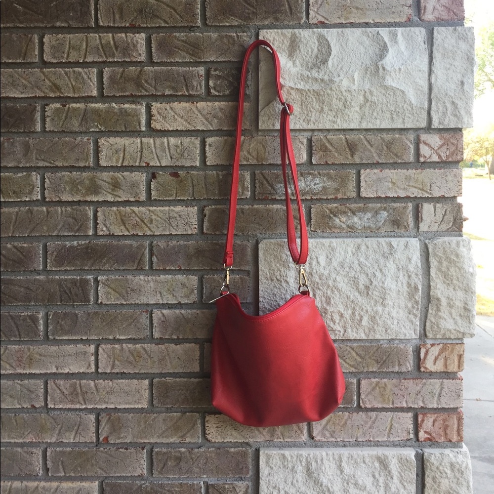 Red leather purse