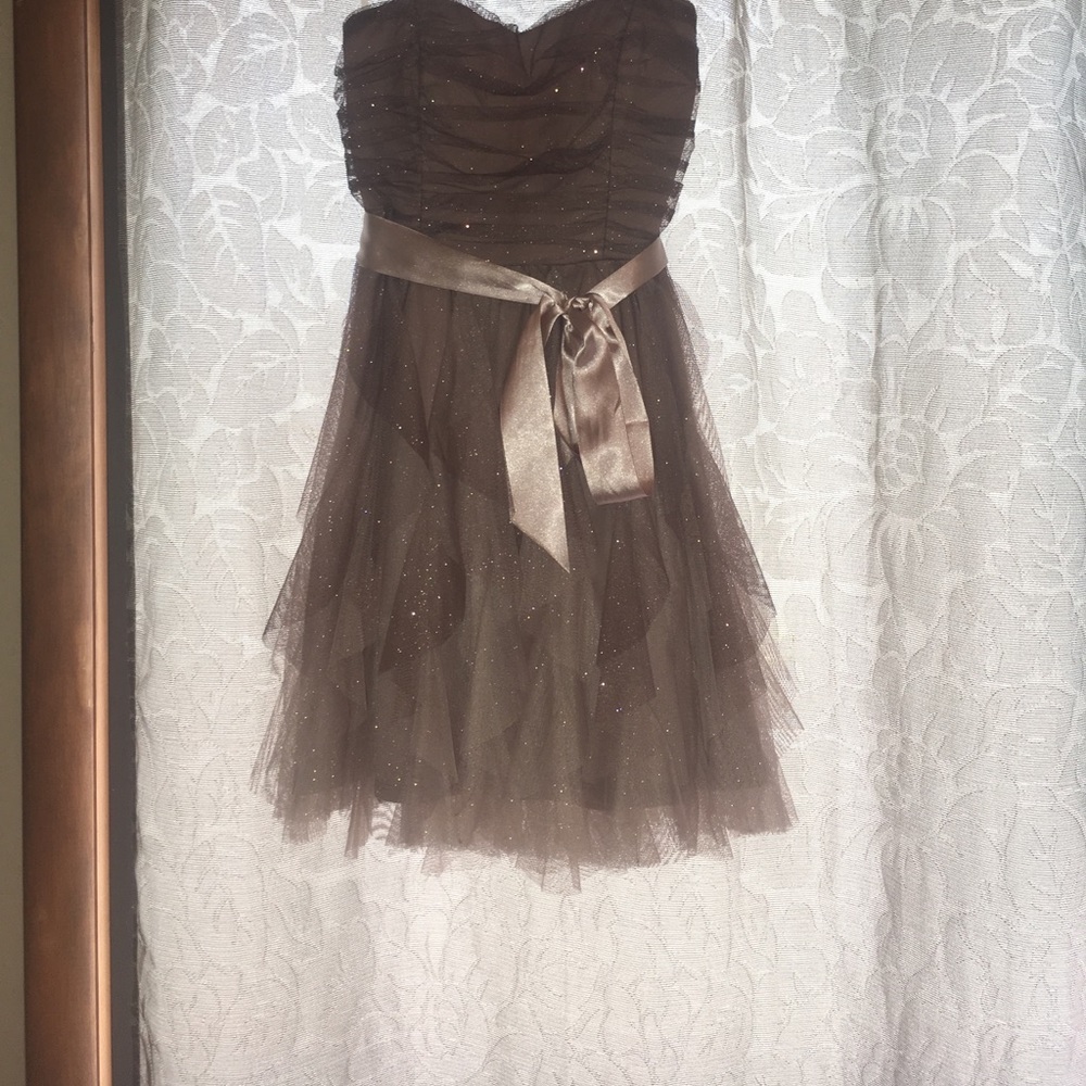 sparkly tan homecoming dress