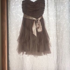 sparkly tan homecoming dress