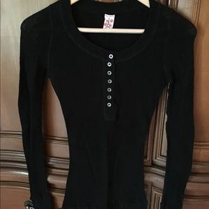 Free People Black Semi Sheer Sweater Small