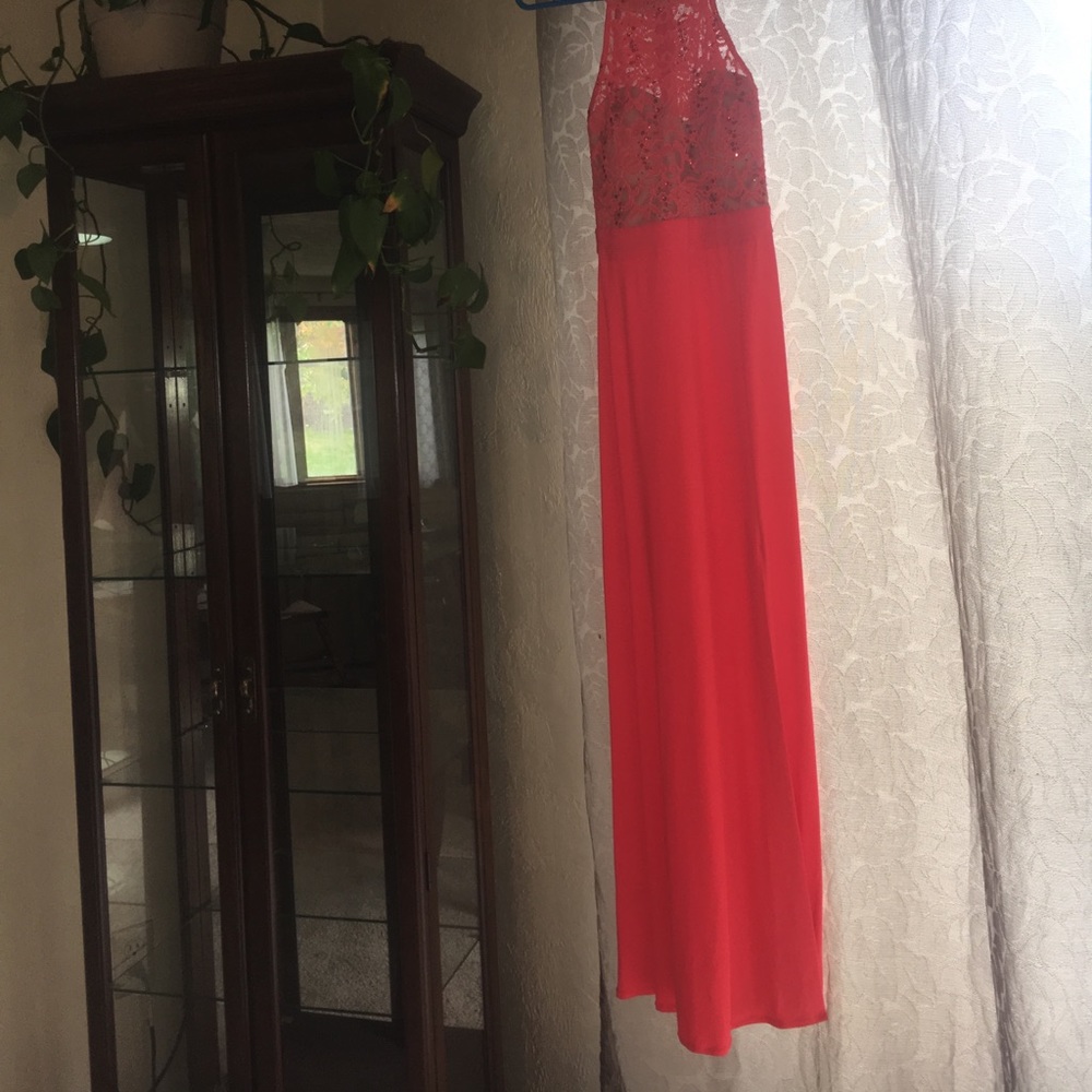 coral prom dress