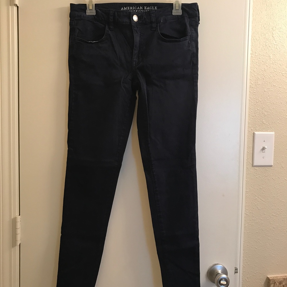 Dark navy straight leg pants