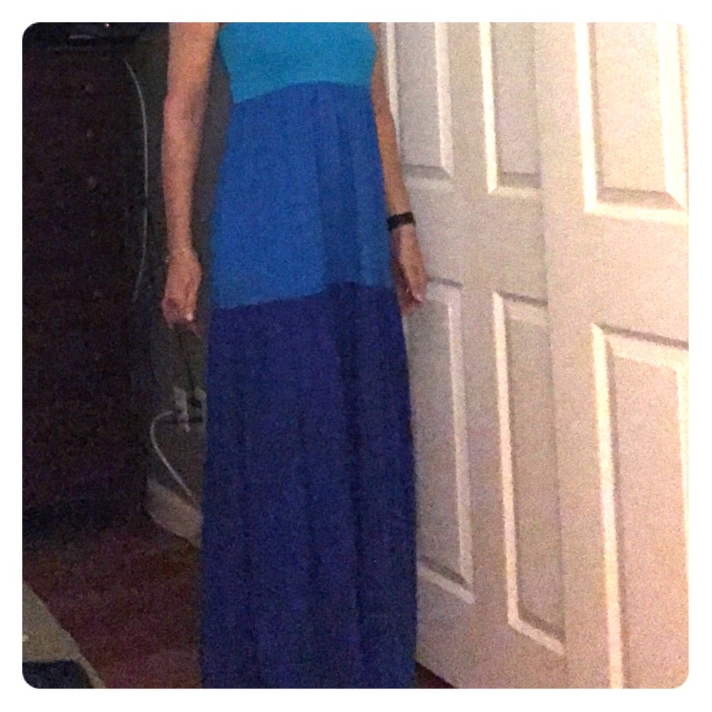 Susana Monaco color block strapless maxi dress