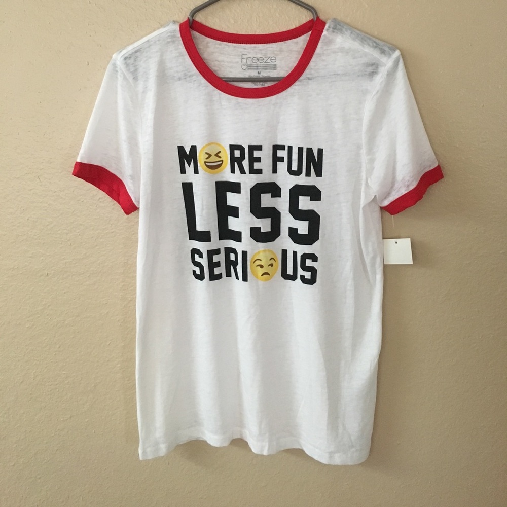 "More Fun Less Serious" Emoji T-shirt