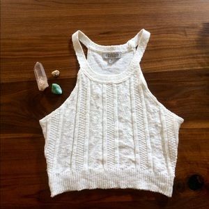 Crochet white crop tank