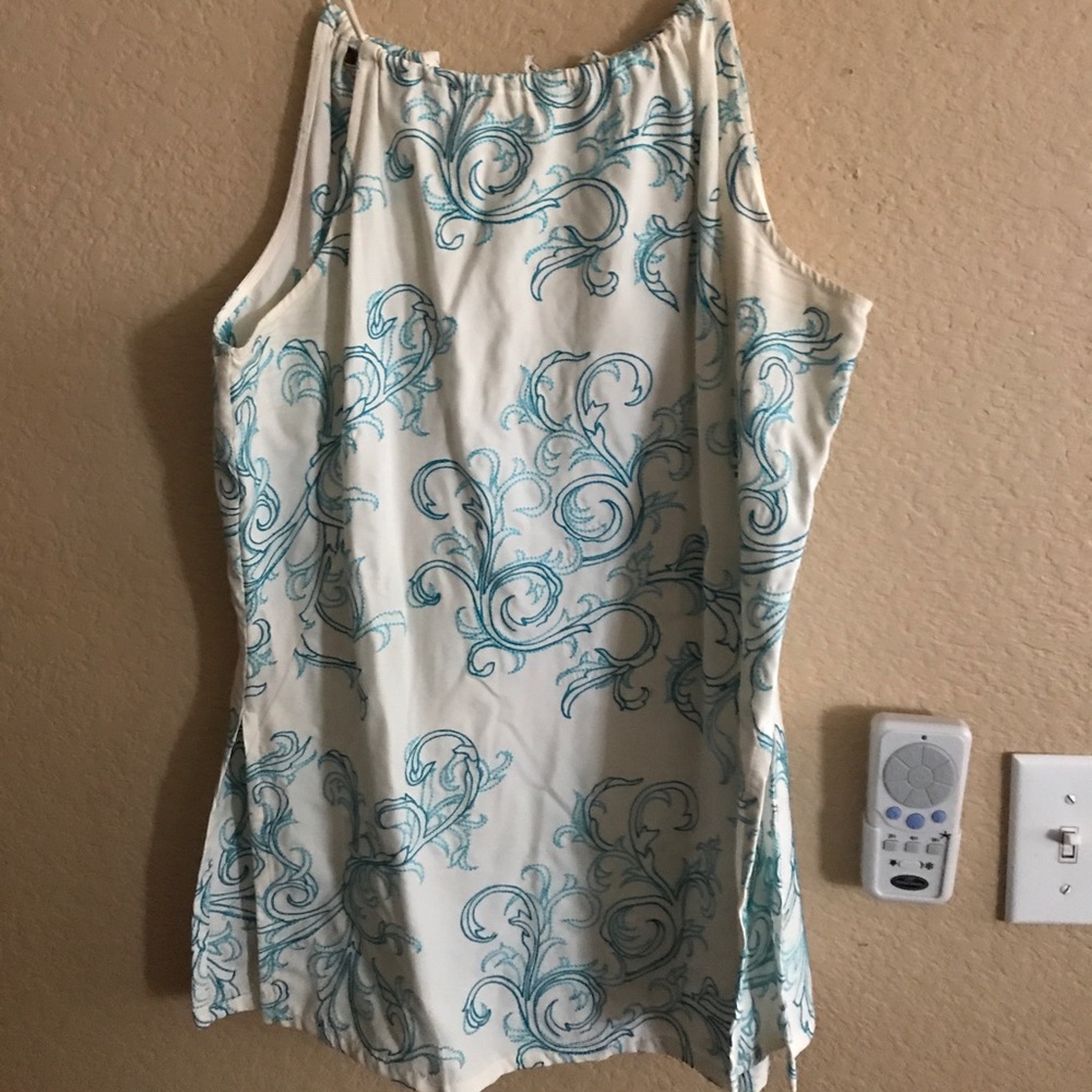 Tommy Bahama blue and white tunic